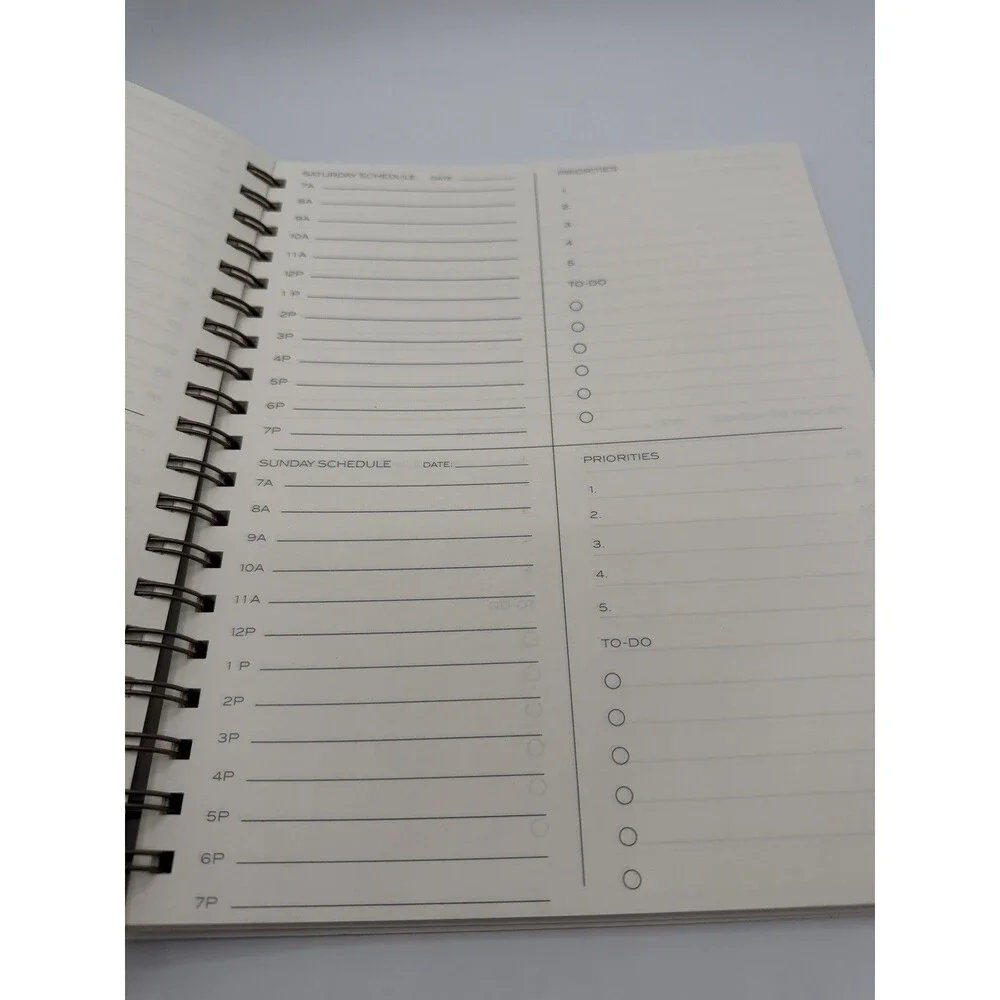 Anecdote Daily Planner Undated Calendar Start Anytime Green Spiral Lays Flat New